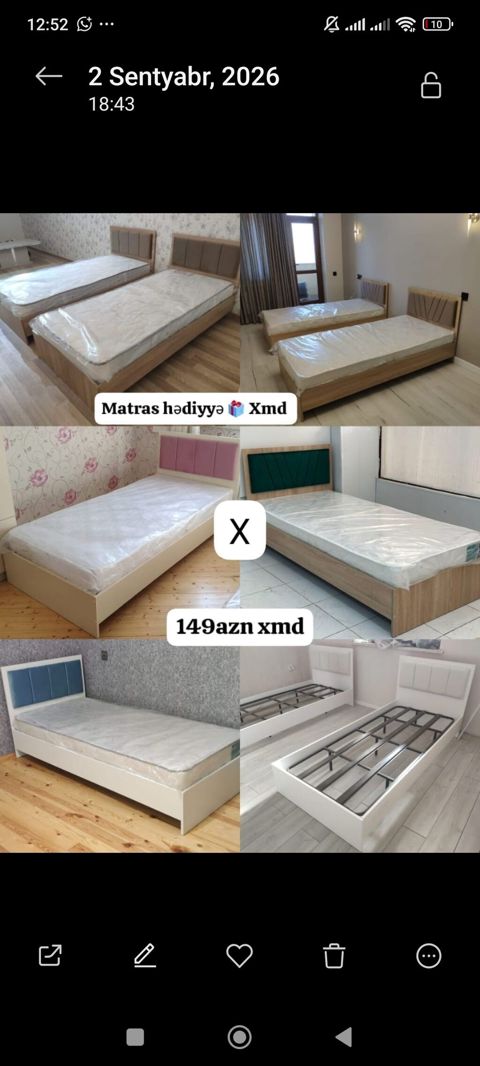 Tək nəfərlik yataq çarpayıları – müxtəlif dizayn və rənglərdə — Bakı