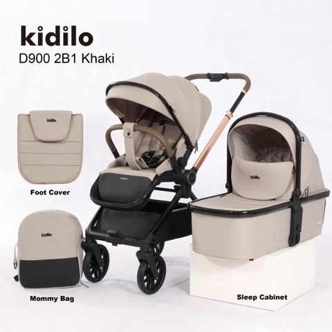 Uşaq arabası Kidilo D900 2-si 1-də, xaki — Bakı