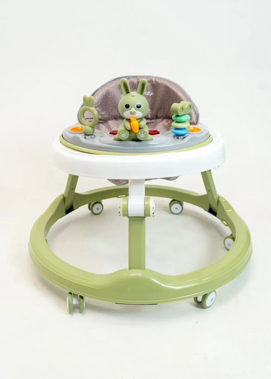 Uşaq yerimə arabası VPyer Bunny W2, musiqili, oyuncaqlı panel, 360° təkərlər, 6-18 ay, yaşıl — Mallar, Bakı