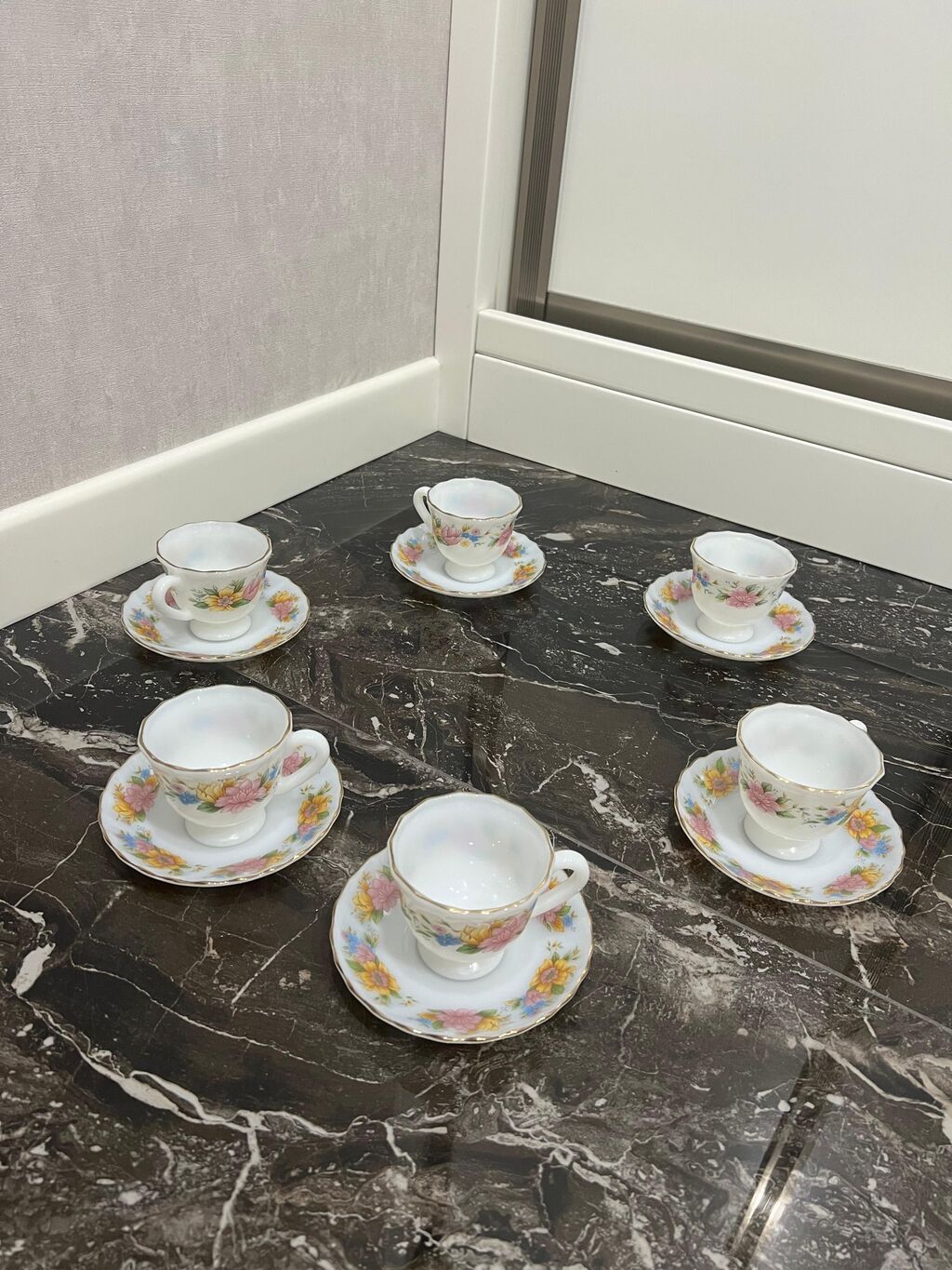 Çay dəsti, rəng - Ağ, Farfor — Süfrə qabı, Bakı (3)