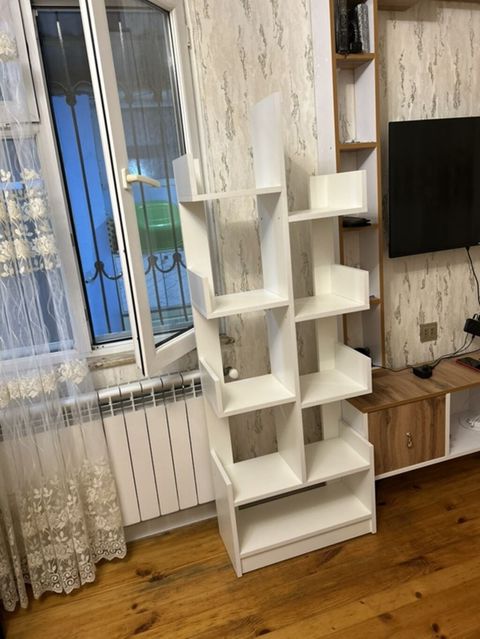 Ağ rəngli modul kitab rəfi/stellaj - Material: laminat/MDF tipli ağ — Mehdiabad
