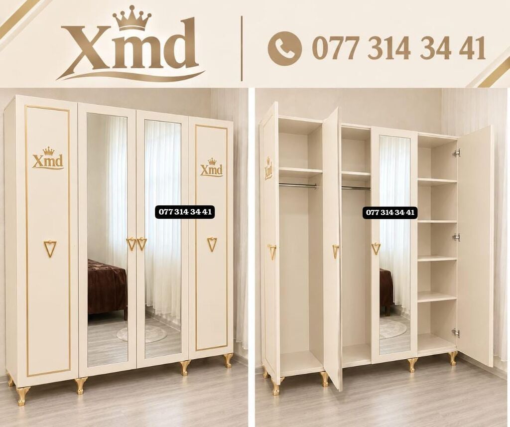 Xmd markalı 4 qapılı paltar dolabı - Ölçü: 2 x 1.60 / 47 (şəkillərdə — Şkaflar, Bakı (6)