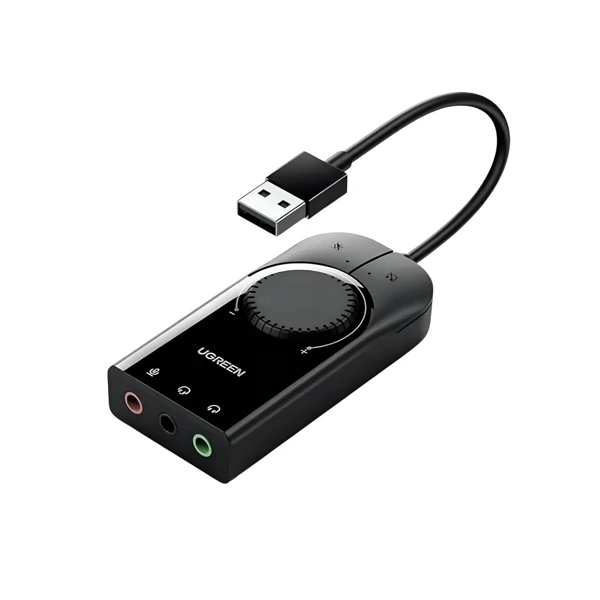 Ugreen CM129 USB External Stereo Sound Adapter Black 40964 — Bakı