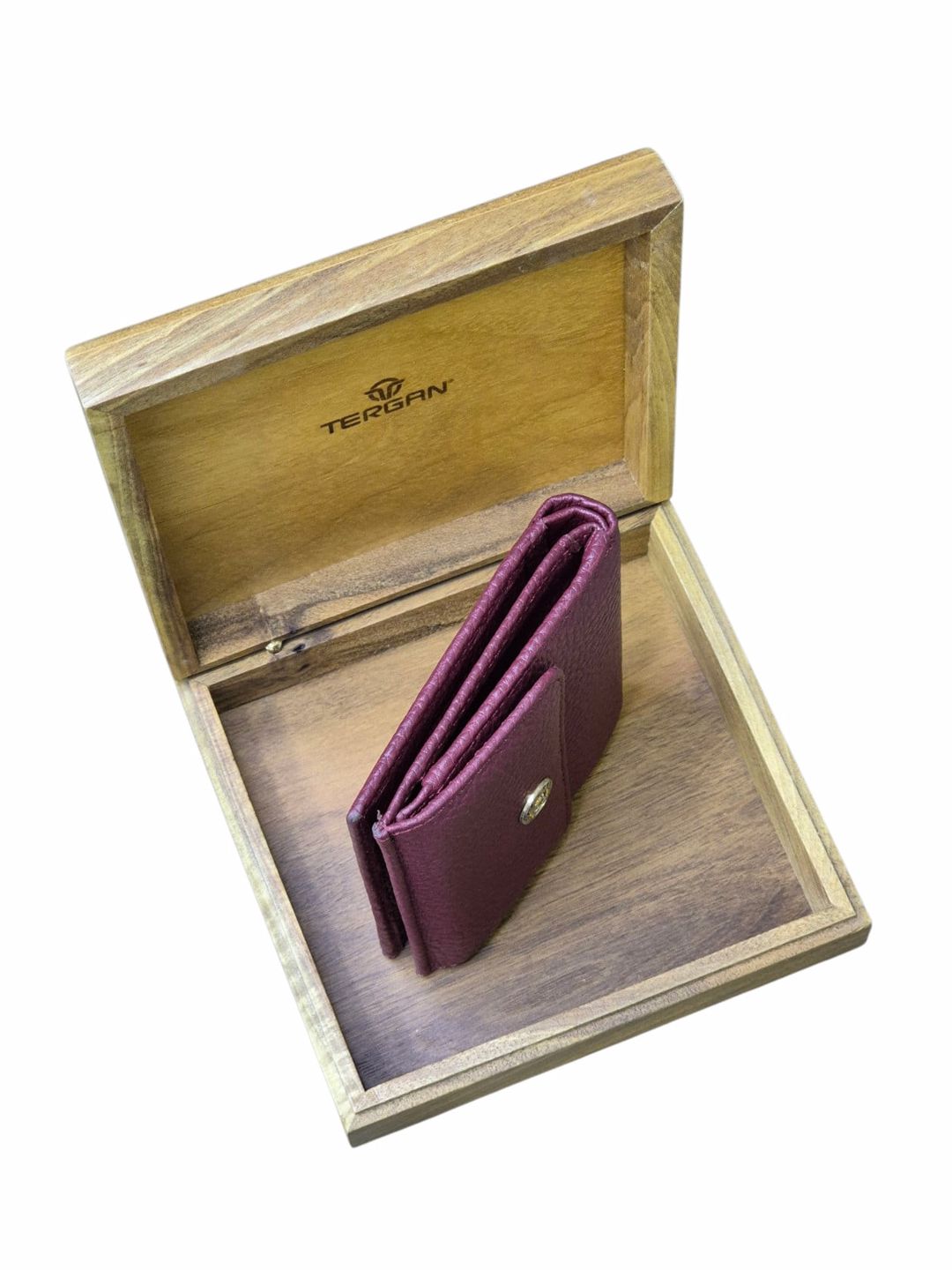 Portmone Tergan, təbii dəri, Tergan Set_5627, Tünd qırmızı — Mallar, Bakı (3)