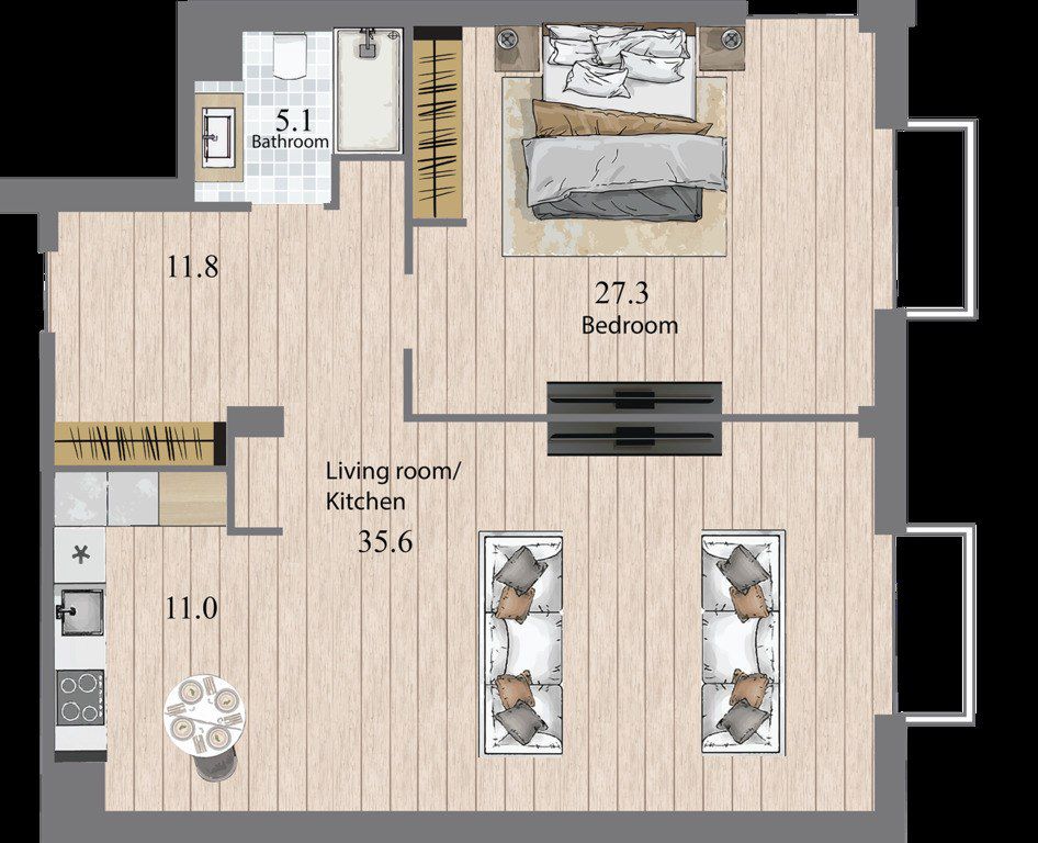 Satılır 2 otaqlı yeni tikili 106.6 m² — Mənzil, Bakı (6)