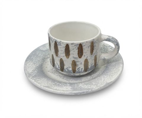 Qəhvə dəsti, keramika, ağ, 100 ml, 12 parça — Bakı