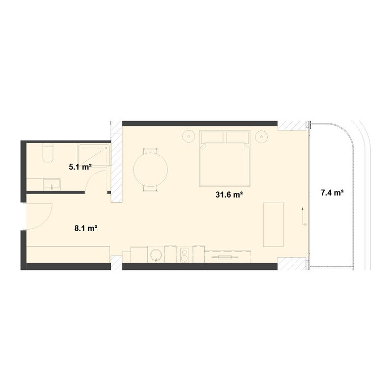 Satılır 1 otaqlı yeni tikili 60.4 m² — Mənzil, Bakı (7)