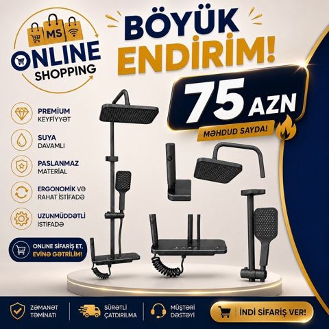 Premium duş sistemi – böyük endirim Məhsul xüsusiyyətləri: - Suya — Bakı