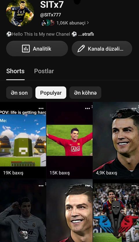 Xidmət: Futbol mövzulu qısa videolar kanalı – SITx7 (@SITx777) — Bakı