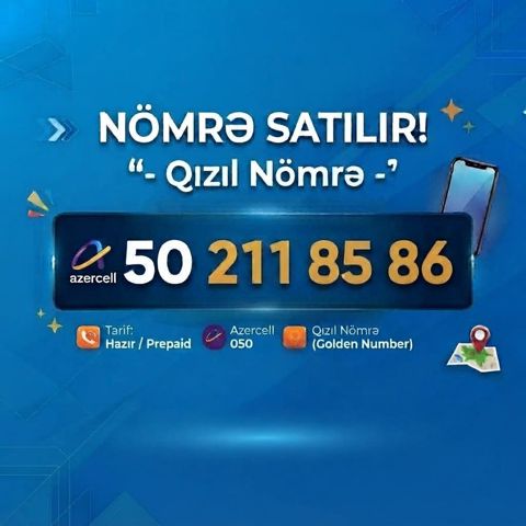 Təqdim olunan unikal qızıl nömrə: 050 211 85 86 Xüsusiyyətlər — Bakı