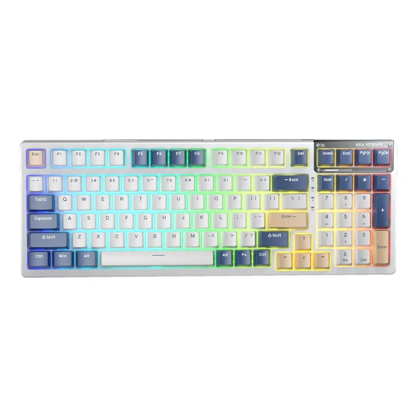 Aula F98 Blue/White/Pink 3 IN 1 Hot-Swappable RGB Gasket Mechanical keyboard — Bakı
