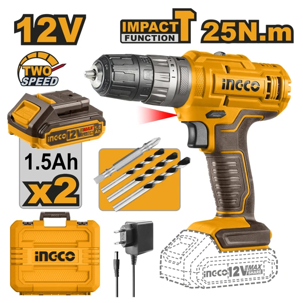 Ingco şrupavyot zərbəli 12V 1.5Ah CIDLI12228 — Bakı