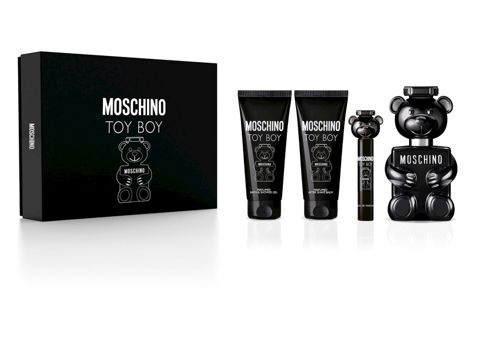 Moschino Toy Boy kişilər üçün ətir dəsti (ətir suyu Moschino Toy Boy 100 ml + miniatür Moschino Toy Boy 10 ml + təraş sonrası balzam 100 ml + duş geli 100 ml) — Bakı