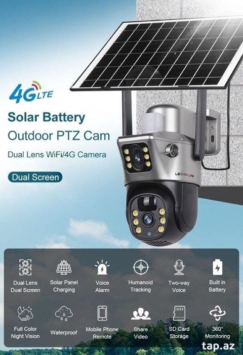 Solar 4G kamera 2 lens Solar 4G kamera 2 lens V380 markasının 2 — Bakı