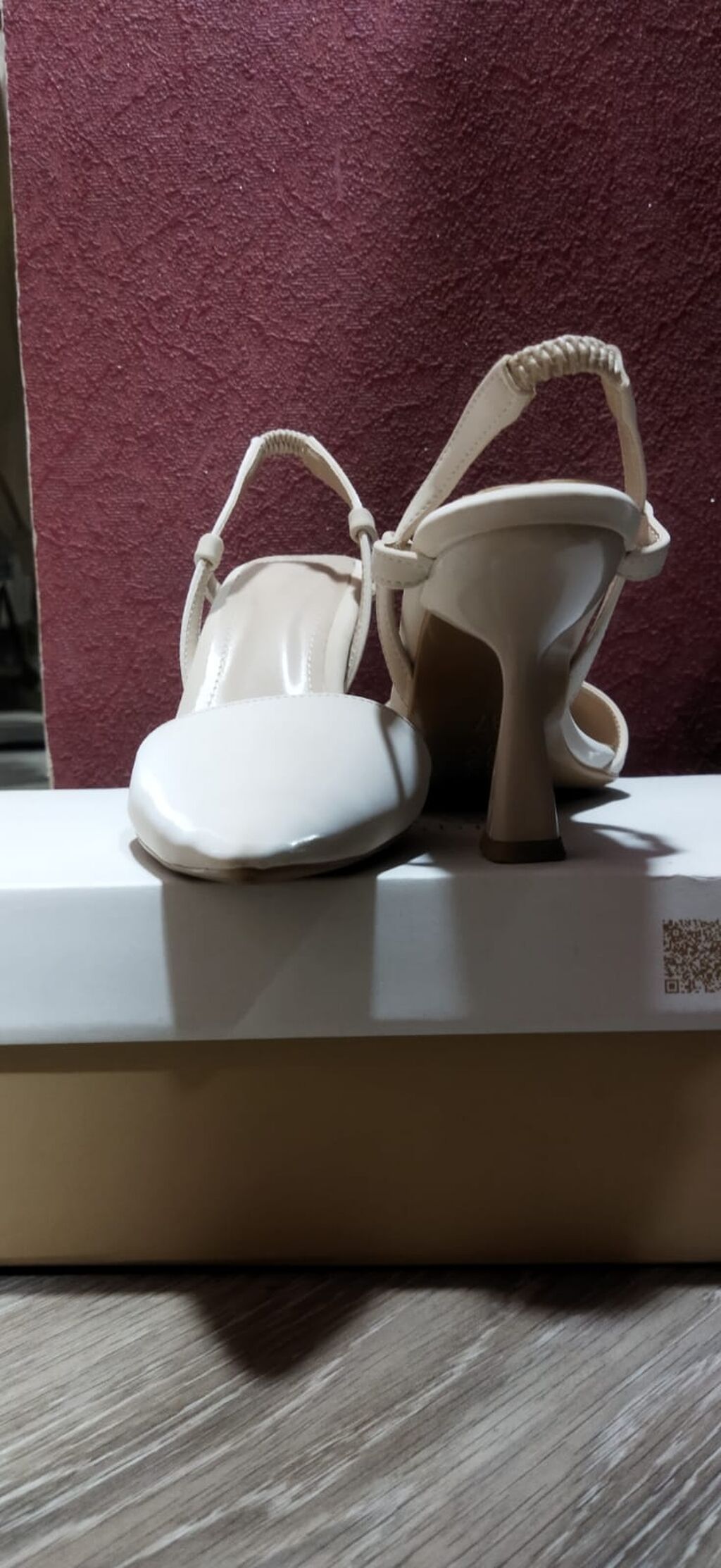 Məhsul: Qadın dəbli ayaqqabısı (slingback) - Rəng: krem/ivori — Tufl, Bakı (2)