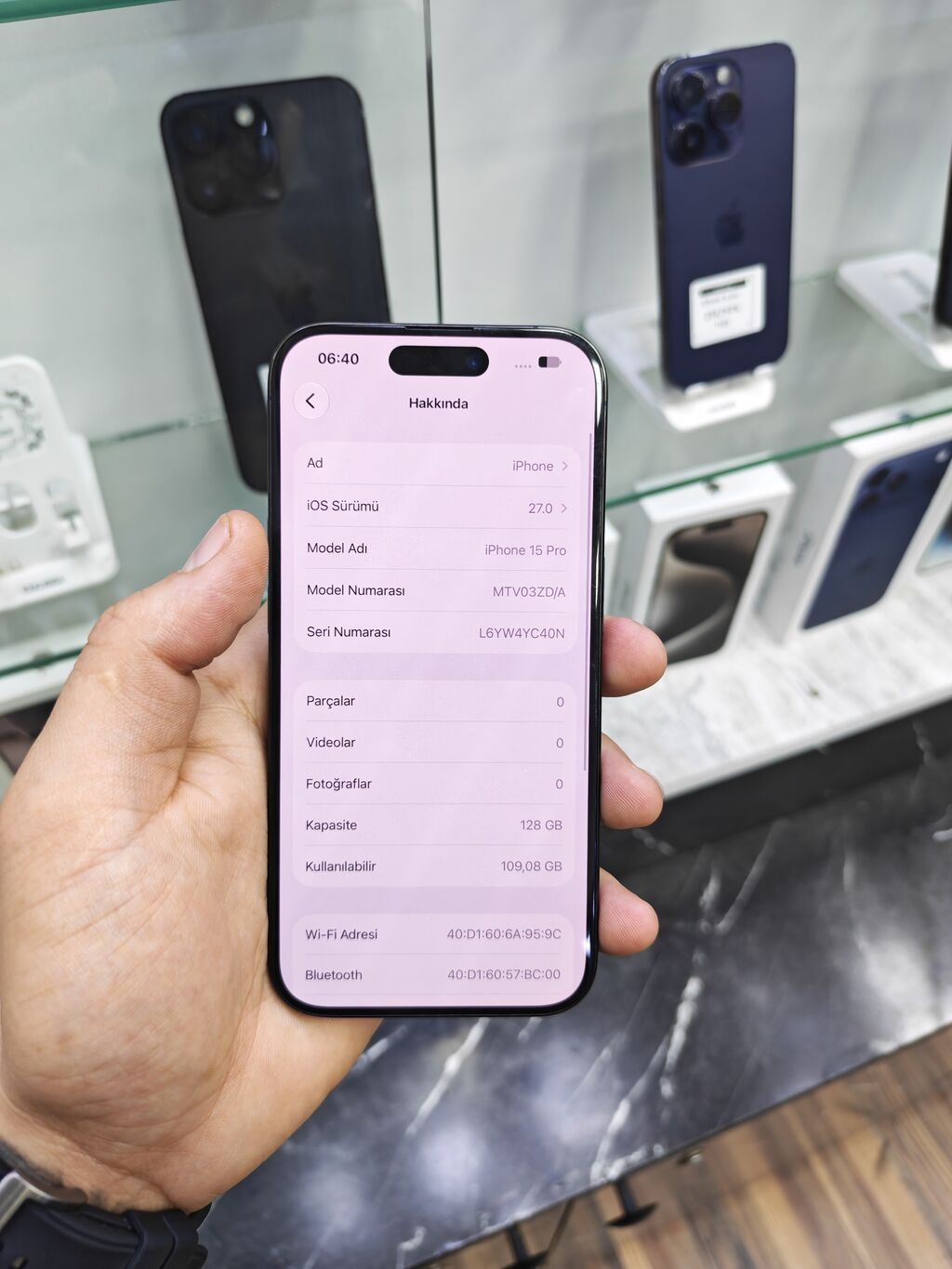IPhone 15 Pro, 128 GB, Blue Titanium, Zəmanət, Simsiz şarj, Face ID — Apple iPhone, Bakı (2)