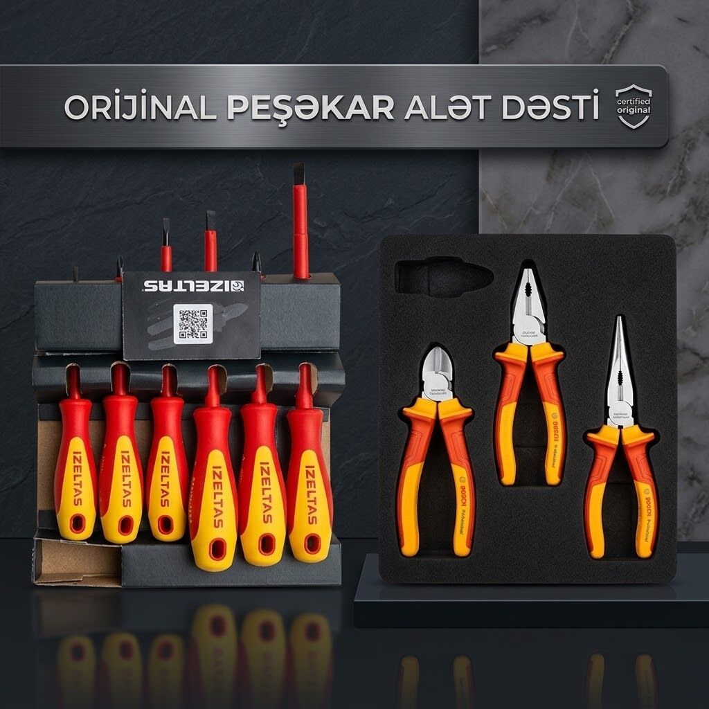 İzeltaş orijinal peşəkar alət dəsti - İzolyasiyalı tornavidalar — Müxtəlif alət dəstləri, Digah