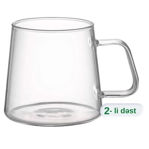 Fincan dəsti Aramoro Echo, şəffaf, şüşə, 260 ml, 2 əd — Bakı