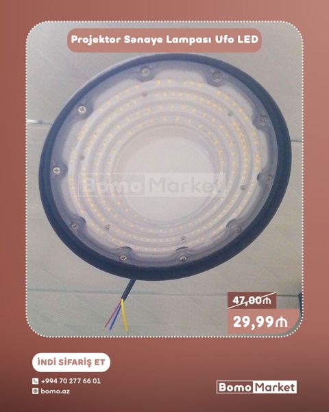 Projektor Sənaye Lampası – UFO LED - Yüksək parlaqlıq verən LED — Bakı