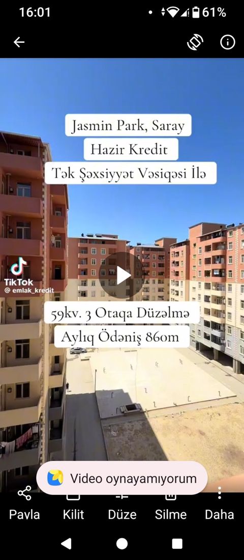 3 otaqlı, Yeni tikili, 60 kv. m — Saray