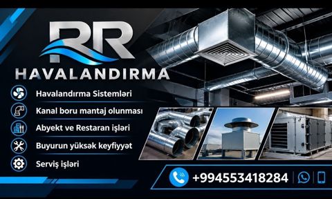 Havalandırma Sistemləri Kanal boru mantaj olunması Abyekt ve — Masazır