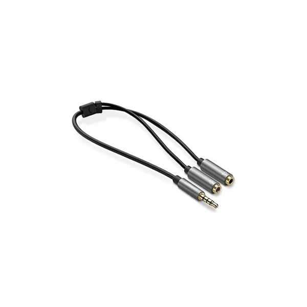 Ugreen 30619 3.5mm male to 2 Female Audio Cable Aluminum case Black — Bakı