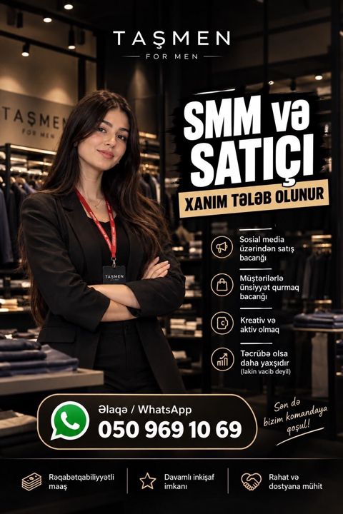 SMM menecer tələb olunur, 18-29 yaş, 1 ildən az təcrübə — Bakı