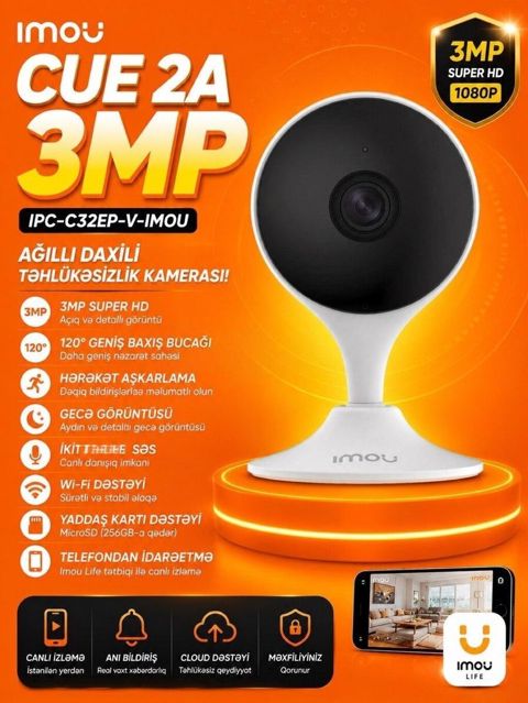 Wifi kamera 3 mp Cue 2A 3MP IPC-C32EP-V-imou Ev, ofis, mağaza, anbar — Bakı