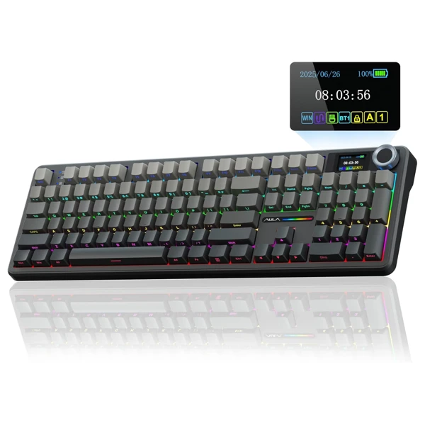 Aula F108 Pro Gradient Gray Zephyr Switch Wireless Keyboard — Bakı