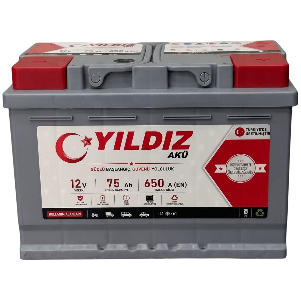 Avtomobil üçün akkumulyator Yıldız 75AH-650 SAE — Akkumulyatorlar, Bakı