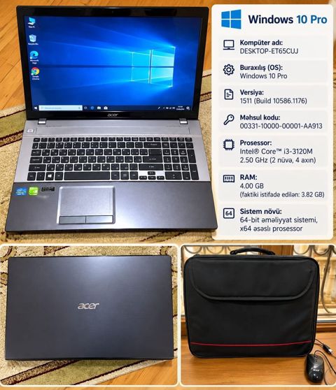 Noutbuk Acer. 150 azn Hec bir problemi yoxdur. Zaryatqa cox yaxşi — Bakı