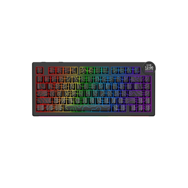 Ajazz AK820 V2 PRO Side Engraved Contour Black — Bakı
