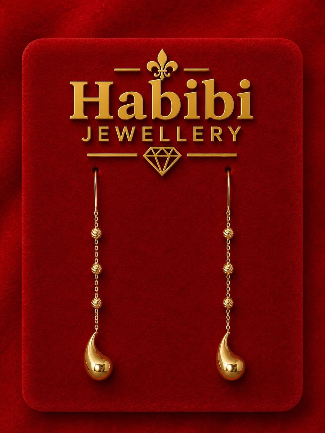 Zəncirli sırğalar Habibi Jewellery HJ366, qızıl 585 əyar — Mallar, Bakı