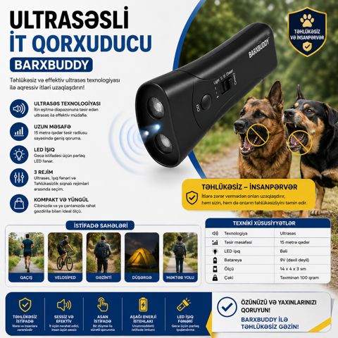 Ultrasəsli qorxuducu 10849, heyvanlara qarşı, 50 m², şəbəkə — Bakı