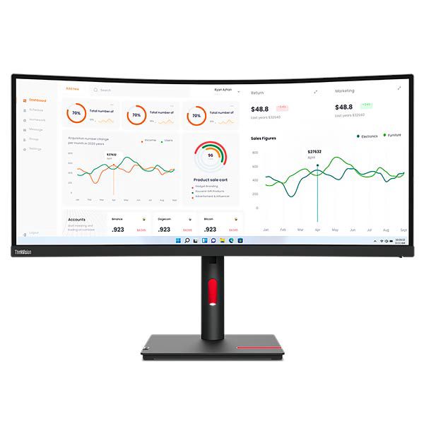 Lenovo ThinkVision T34w-30 Curved Monitor 63D4GAT1EU — Digər monitorlar, Bakı