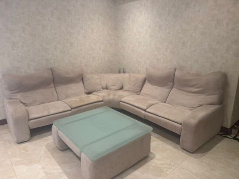 Künc yumşaq mebel dəsti – L formalı divan və uyğun puf/masa - Rəng — Bakı