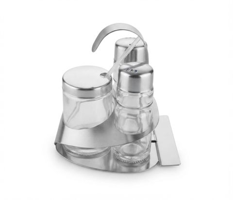 Ədviyyatların saxlanılması üçün qab dəsti, 100 ml, Metal/Şüşə, 5 parça — Bakı