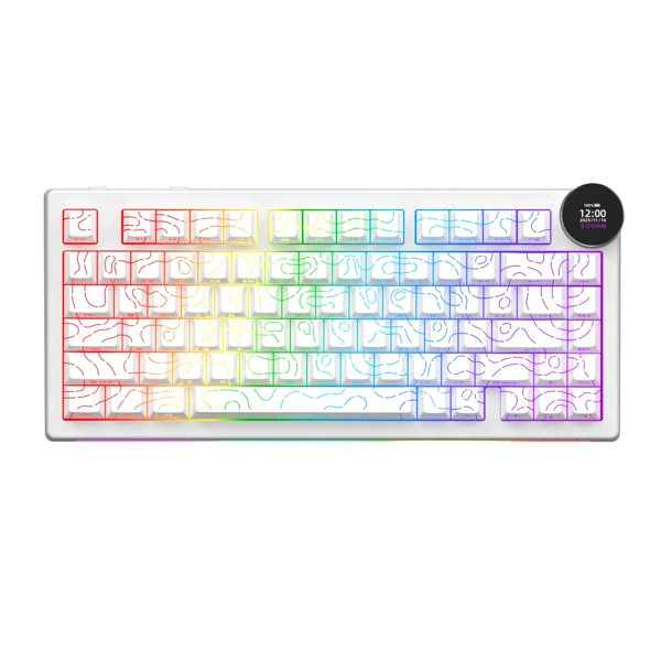 Ajazz AK820 V2 PRO Side Engraved Contour White — Mallar, Bakı