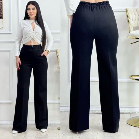 Qadınlar üçün enli şalvar 2354909, qara, parça, ölçü 36 — Bakı