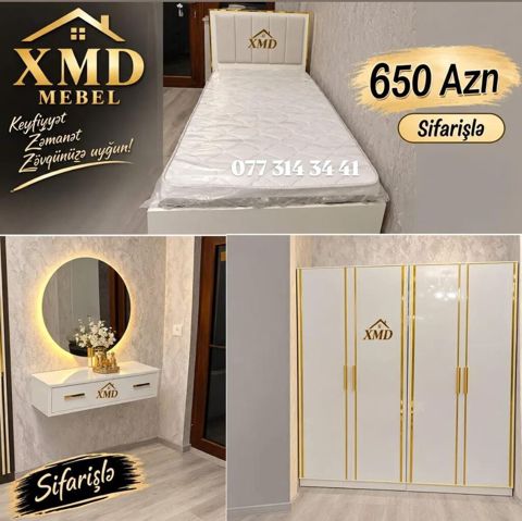 XMD Mebel – yataq otağı dəsti - Dəst tərkibi: - Tək nəfərlik — Bakı