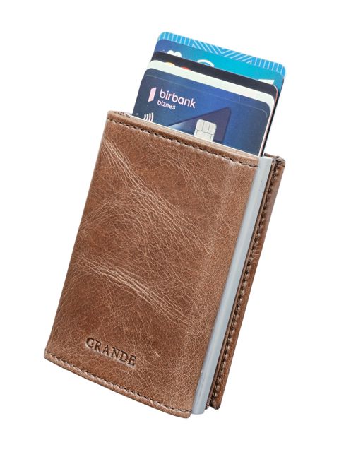 Təbii dəridən unisex kartlıq Grande_725_Crazy-Brown — Bakı