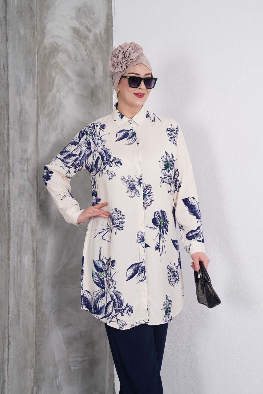 Uzunqol köynək, ağ/göy, ştapel, ölçü 4XL — Mallar, Bakı (3)