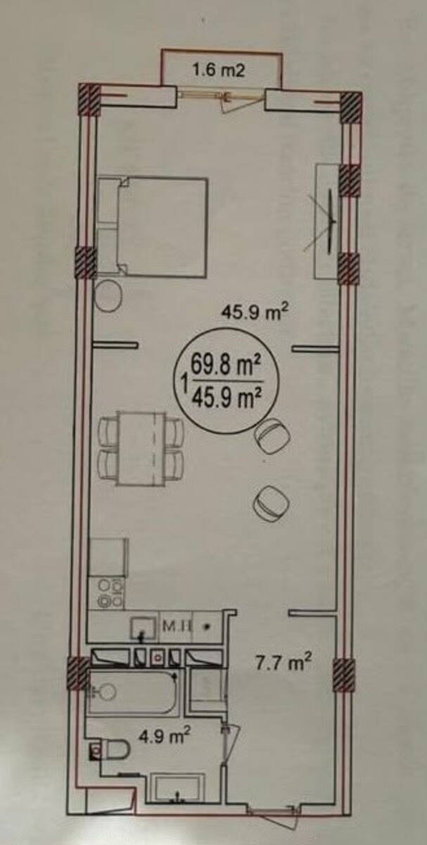 Satılır 1 otaqlı yeni tikili 70 m² — Mənzil, Bakı (2)