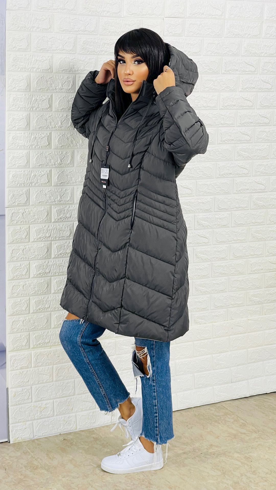 Qadınlar üçün qış gödəkçəsi mir_70800, boz, polyester, ölçü 48 (1435-70800-tb-xxxxl) — Mallar, Bakı (2)
