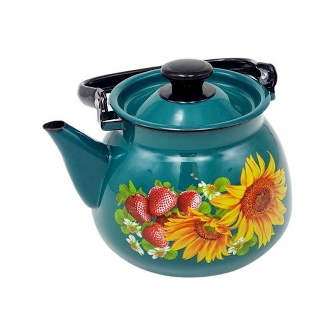 Su qaynatmaq üçün çaydan "Керченская эмаль", 3500 ml, minalanmış polad, firuzəyi — Mallar, Bakı (2)