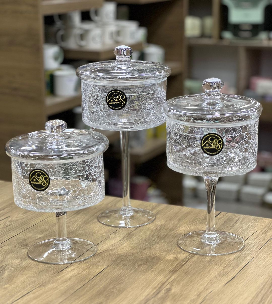 Mürəbbə qabı dəsti plateon00417, şüşə, 18x25/30/35 sm, 3 əd — Mallar, Bakı (2)