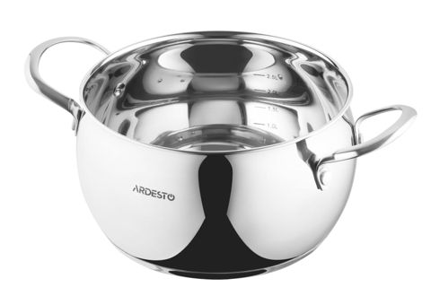 Qazan Ardesto Gemini Liguria AR4340GB, 4 l, 20 sm, paslanmayan polad, gümüşü — Bakı