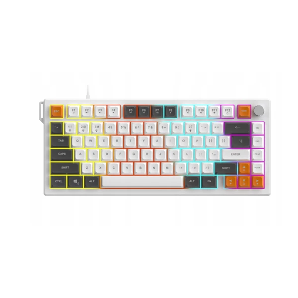 Ajazz AF82 Gray-White-Orange Keyboard — Mallar, Bakı