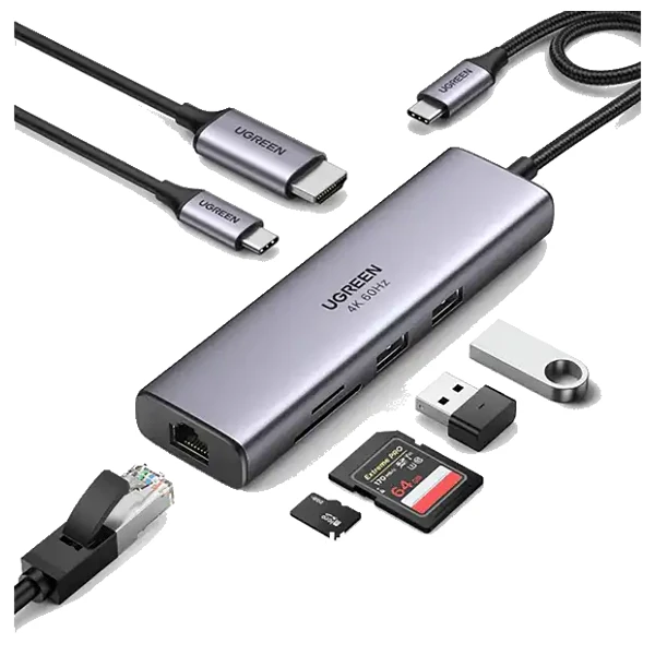 Ugreen CM512 7-in-1 4K HDMI Usb-c Hub 60515 — Bakı