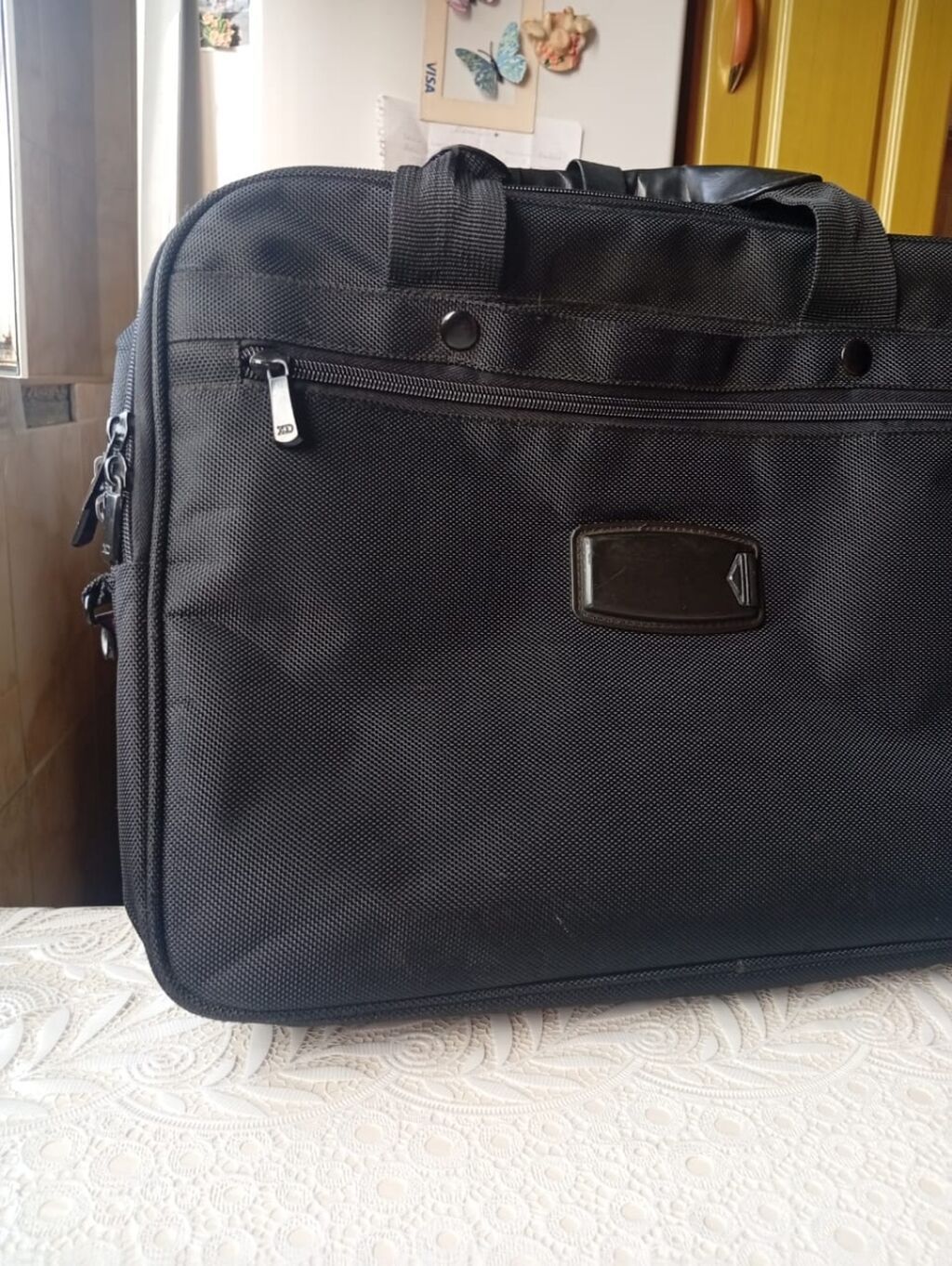 Qara rəngli laptop/iş portfeli - Material: sıx toxumalı suya davamlı — Noutbuk aksesuarları, Bakı (2)